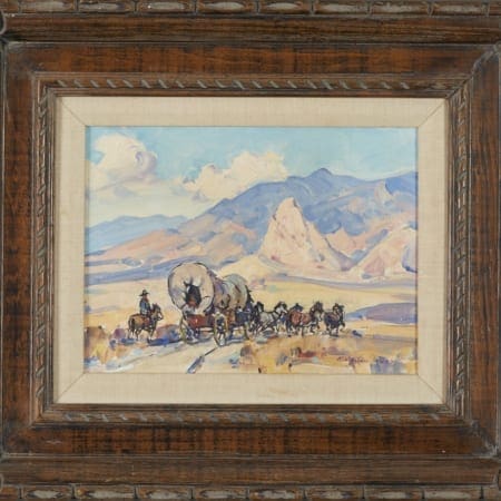 Marjorie Reed Pioneers–Westward Ho! Oil on Canvas-laid Board Marjorie Reed Marjorie Reed Pioneers--Westward Ho! Oil on Canvas-laid Board