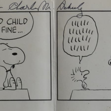 Charles Schulz Original Four-Panel Peanuts Comic Strip Signed Charles Schulz Charles Schulz Original Four-Panel Peanuts Comic Strip Signed