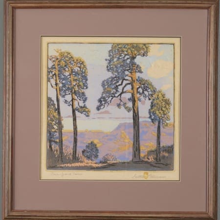Gustave Baumann Pines–Grand Canyon Color Woodcut Gustave Baumann Gustave Baumann Pines--Grand Canyon Color Woodcut