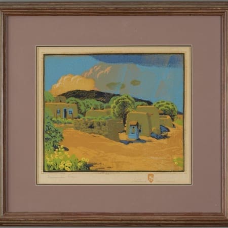 Gustave Baumann Summer Rain Color Woodcut Gustave Baumann Gustave Baumann Summer Rain Color Woodcut