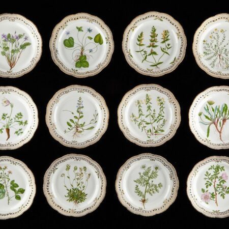 Set of 12 Flora Danica Reticulated Dinner Plates Royal Copenhagen Set of 12 Flora Danica Reticulated Dinner Plates