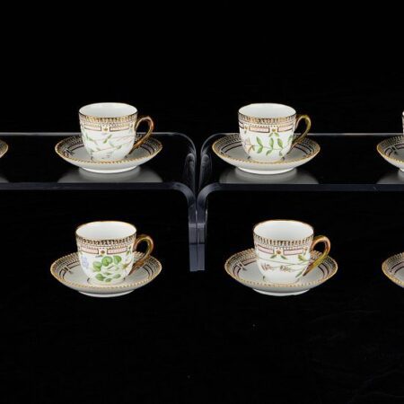Set of 8 Flora Danica Demitasse Cups & Saucers Royal Copenhagen Set of 8 Flora Danica Demitasse Cups & Saucers