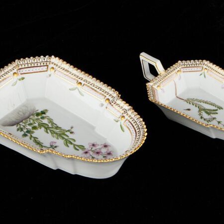 Pair of Royal Copenhagen Flora Danica Relish Dishes Royal Copenhagen Pair of Royal Copenhagen Flora Danica Relish Dishes