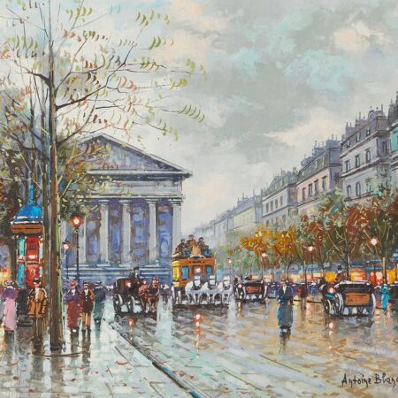 Signed Antoine Blanchard Paris Street Painting Rue Tronchet Antoine Blanchard Signed Antoine Blanchard Paris Street Painting Rue Tronchet