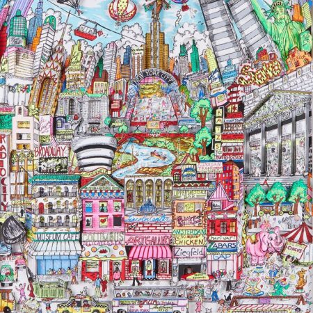 Charles Fazzino “Greetings from NY” Mixed Media Collage Charles Fazzino Charles Fazzino "Greetings from NY" Mixed Media Collage