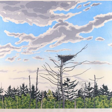 Neil Welliver “Osprey’s Nest” Woodcut Neil Welliver Neil Welliver "Osprey's Nest" Woodcut