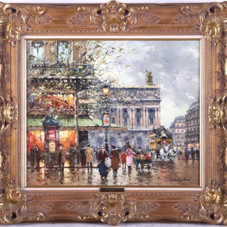 Antoine Blanchard “Cafe de la Paix” Oil on Canvas Antoine Blanchard Antoine Blanchard "Cafe de la Paix" Oil on Canvas