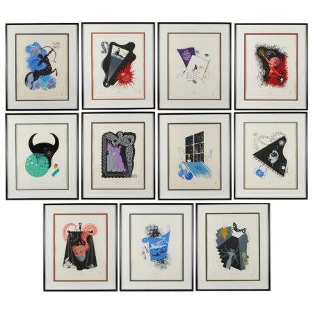 11 Erte Zodiac Suite Serigraphs – Leo Missing Erté (Romain de Tirtoff) 11 Erte Zodiac Suite Serigraphs - Leo Missing