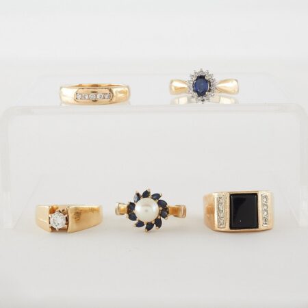 Group of 5 Gold Rings – 14k & 10k 10 K Gold Group of 5 Gold Rings - 14k & 10k