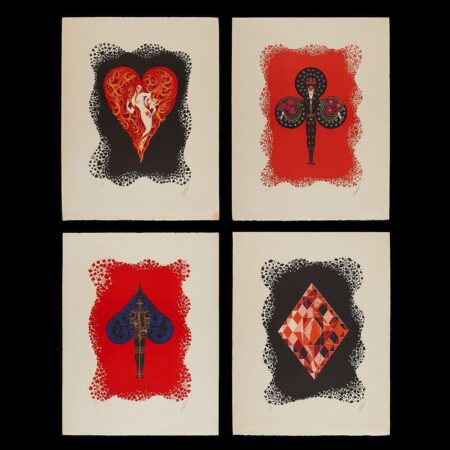 Group of Four Erte “The Aces Suite” Lithographs 1974 Erte Group of Four Erte "The Aces Suite" Lithographs 1974