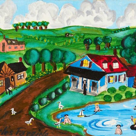 Charles Fazzino Lakeside Town Acrylic on Canvas Charles Fazzino Charles Fazzino Lakeside Town Acrylic on Canvas