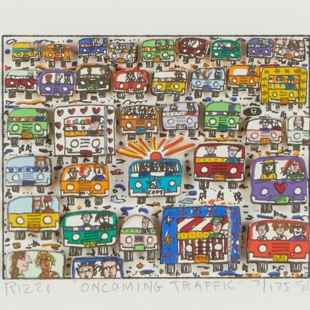 James Rizzi “Oncoming Traffic” Collage James Rizzi James Rizzi "Oncoming Traffic" Collage